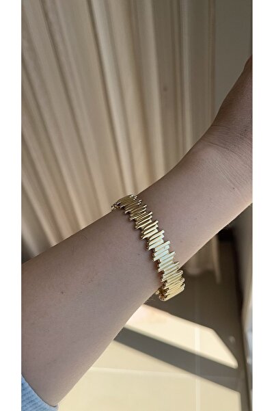 XUPING JEWELRY Asimetrik model 14k rengi kelepçe bileklik (20cm)