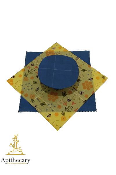 Apithecary Colorful Fabric & Bee Motif Organic Food Storage Fabric, Set of 100% Ortamedi̇um3