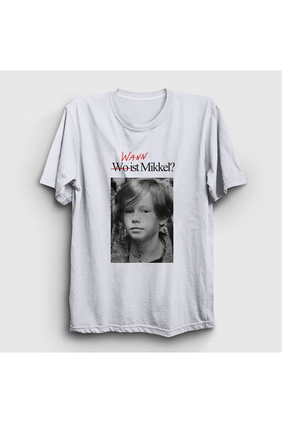 Presmono Unisex Λευκό Wann Wo Ist Mikkel Σειρά Σκούρο T-Shirt 535510 ττ