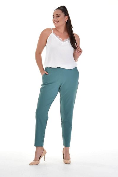 MYLİNE Slim Fit Classic Trousers with Elastic Waist