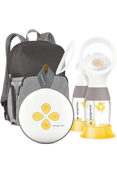 Medela مضخة ثدي | سوينغ ماكسي الكهربائية المزدوجة | مضخة ثدي محمولة مزودة بتقنية البلوتوث مع حقيبة حمل