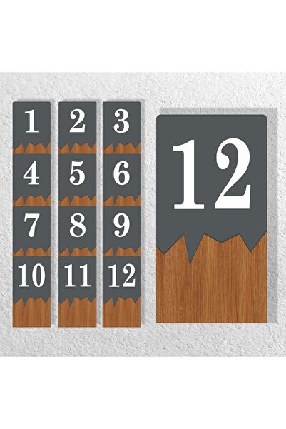 1'den 12'ye kadar Dikey Lazer Metal Kompozit - Ahşap Apartman Site -Daire Otel Ofis Kapı Numarası