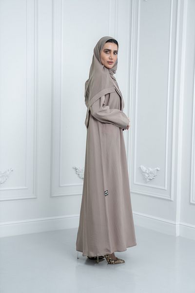 LAVİNİA Lavinia Women Abaya With A Colored Collar. Evening / Daily (BEIGE) Colour