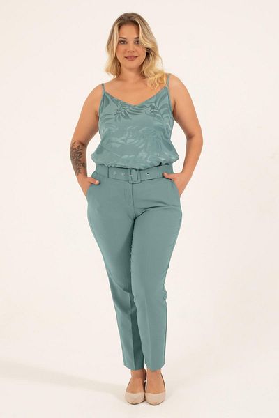 MYLİNE Belted Classic Trousers with Pocket Detail