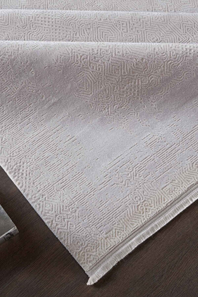 GÜMÜŞSUYU Black&Brown 13587 Dikdörtgen Doğal İplik Makine Halısı 160X230 - Beyaz