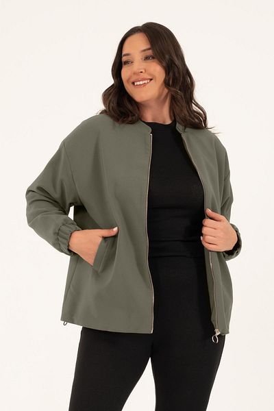 MYLİNE Pocket Detailed Lined Bomber Jacket with Stopper
