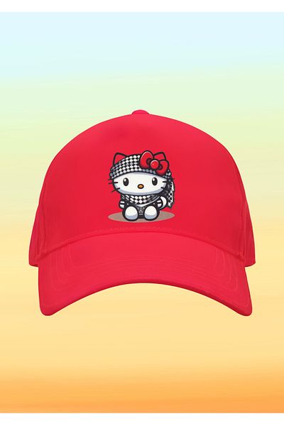 relaxbaskı Kefiyeli Hellokitty Printed Children's Hat