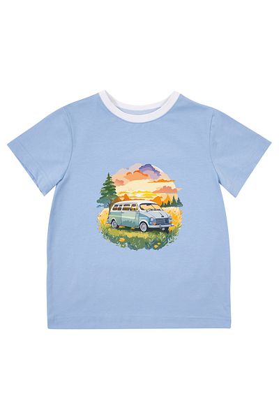 Mavipink Tricou cu mânecă scurtă pentru băiat Caravan Sunset Blue
