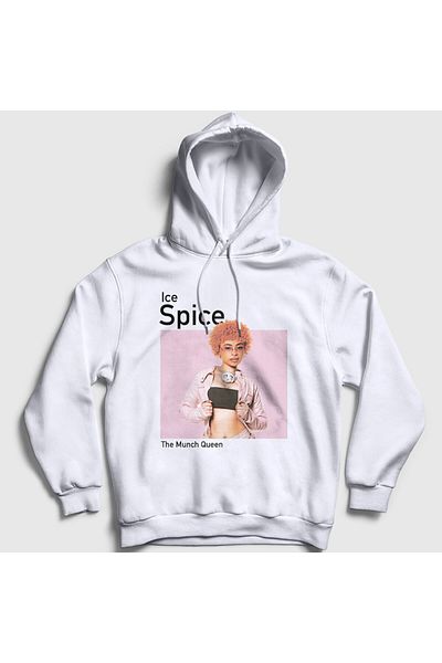 Presmono Unisex White Poster Ice Spice Hooded Sweatshirt 533677 Tt