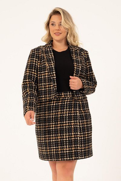 MYLİNE Lined Crop Tweed Jacket