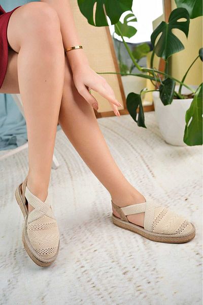 W MAX WM Sandale din tricot elastic cu spatele închis la gleznă și vârf închis