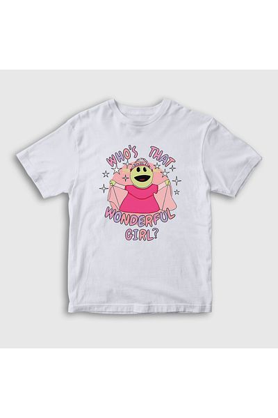 Presmono Tricou alb unisex pentru copii Peepo Who's That Wonderful Girl Nanalan 533441 tt