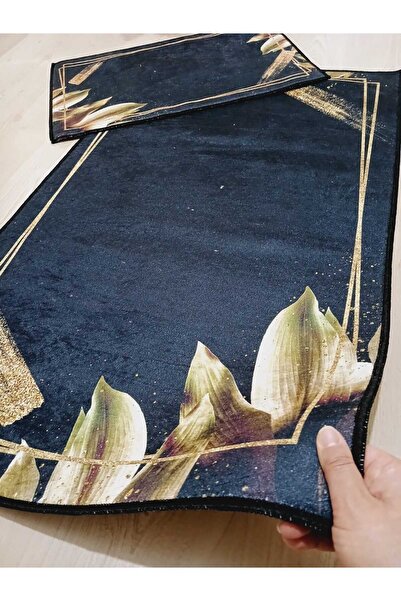Ardizayn Golden Leaf 70X120Cm Non-Slip-Anti-Shedding Washable Woven Bath Mat