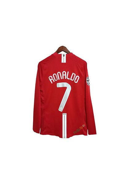 yenteks Tricou de fotbal pentru adulți Cristiona Ronaldo cu mânecă lungă 2008 Finala Moscovei cu cadou