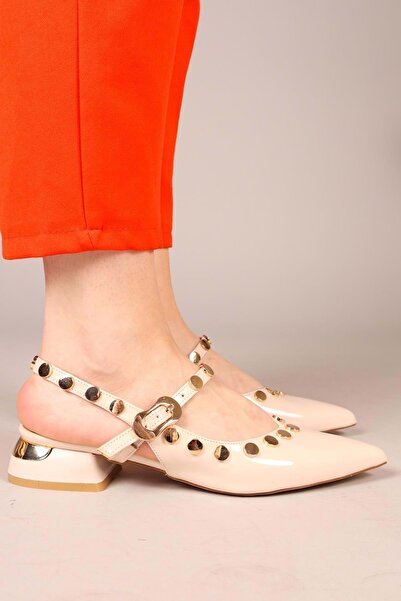 Kids Club Shoes Feles Yellow Sequin Λεπτομερή ανοιχτή πλάτη Γυναικεία παπούτσ...