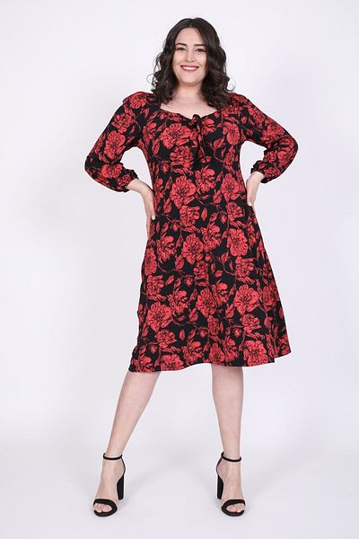 MYLİNE Rochie prințesă cu mâneci cu decolteu