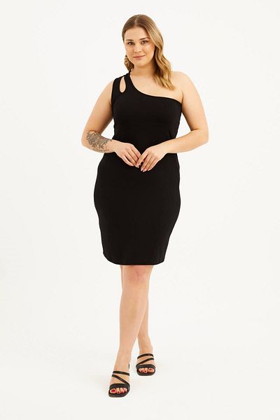 MYLİNE One Shoulder Window Detail Dress