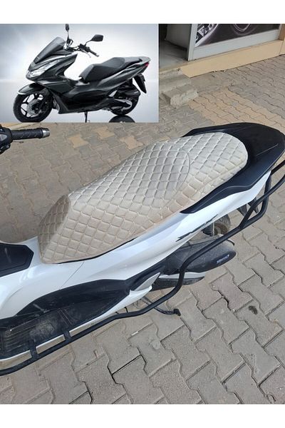 AYAZGRUP Honda PCX Ορθοπεδικό κάλυμμα καθίσματος Thai Furry Beige Quilted Ultra Luxury