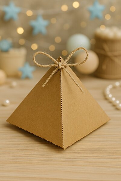 Emtory Home 100 Adet Kraft Piramit Kutu - Lokum Kutusu - Çerez Kutusu - Kına ...