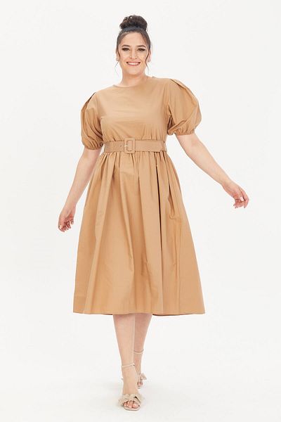 MYLİNE Belted Poplin Dress
