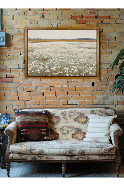 LOWHA لوحة فنية جدارية من القماش مشدودة على إطار خشبي مع إطار عائم بلون الخشب...