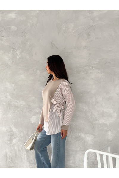 sportiness ΠΟΠΛΙΝ ΠΟΥΚΑΜΙΣΟ ΜΕ ΛΕΠΤΟΜΕΡΗ ΣΤΟΜΑΤΙΚΗ ΣΥΝΔΕΣΗ ΦΟΥΡΚΙ ΜΟΔΑΛ-ΤΕΡΙΚΟΤΟΝ ΥΦΑΣΜΑ ΦΟΥΡΚΙ