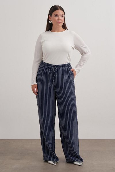 MYLİNE Straight-cut trousers with lace-up waistband