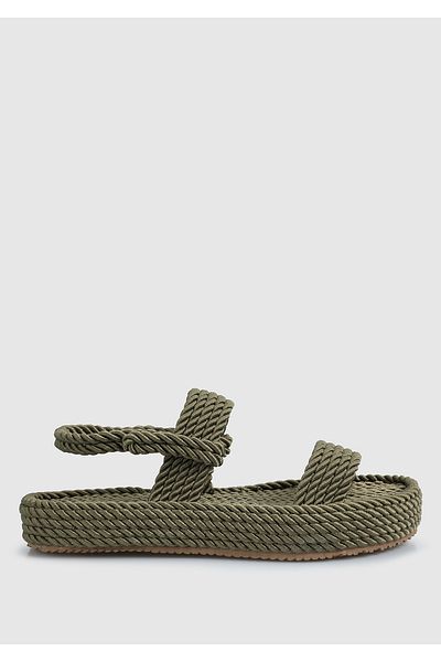 Provoq Γυναικεία Χακί Flat σανδάλια