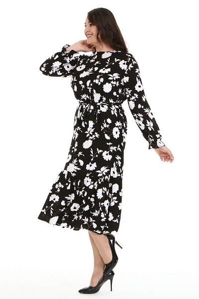 MYLİNE Ruffle Detailed Belted Long Dress