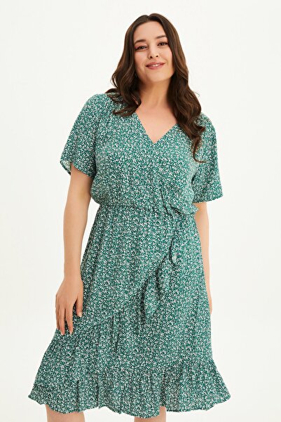 MYLİNE Anvelop Fırfır Detaylı Elbise