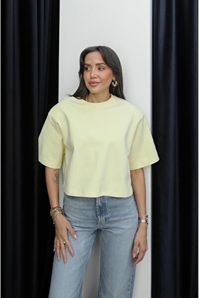 Havoş Light Yellow Cleef Padded Short T-Shirt