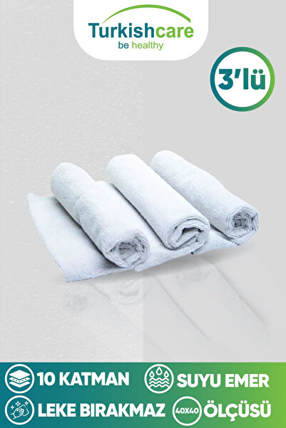 Turkishcare 3’lü Ithal Mikrofiber Sihirli Bez Seti Cam Mutfak Ve Oto Temizlik Bezi