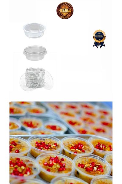 figanlar ambalaj 200 Cc Deep Plastic Transparent Sup Bowl Plastic Disposable 25 Pcs + Lid Pudding Ashure Dessert Container
