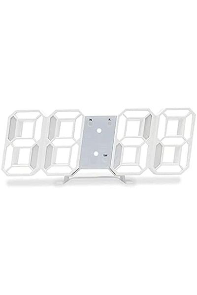 GENERAL 3D Wall LED Alarm Digital Clock White Number Time Clock