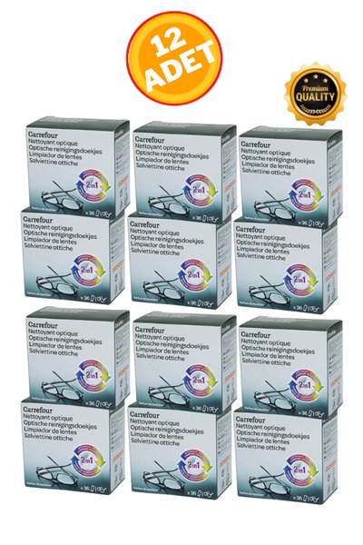 Carrefour 12 Paket 36'lı Gözlük, Kamera, Gsm Kask Camı Temizleme Islak Mendil...