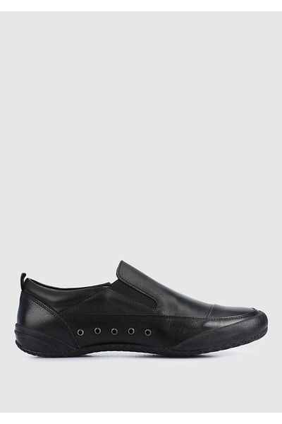 City Life Pantofi cu slip-on din piele neagră pentru bărbați