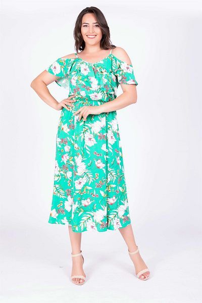 MYLİNE Flounced Sleeves Dress