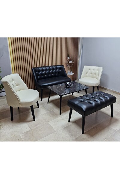 Azra Aksesuar Deri Çay Seti Koltuk Takımı Oturma Grubu Cafe Mobilya Ofis-Büro...