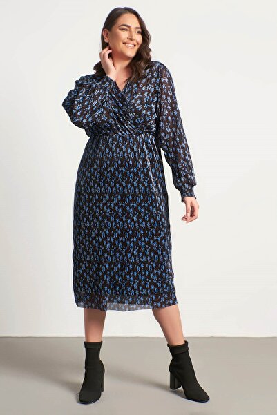 MYLİNE Anvelop Astarlı Plise Elbise