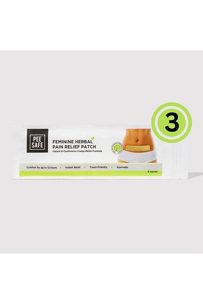 Pee Safe Peesafe Feminine Herbal Period Pain Relief Patches, Lasts For Up To 12 Hours (5 Patches)-Pack of 3