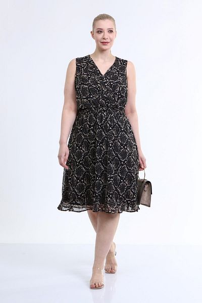 MYLİNE Lined Sleeveless Chiffon Dress
