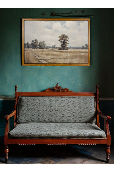 LOWHA لوحة فنية جدارية من القماش مشدودة على إطار خشبي مع إطار عائم بلون الخشب...