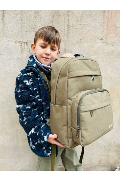 Çanta Trend Σχολική τσάντα από καμβά Unisex με θήκη για φορητό υπολογιστή (7 θήκες)