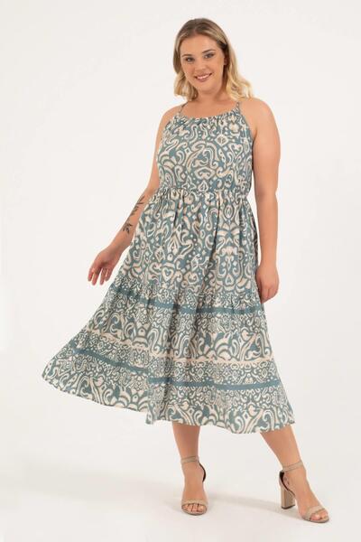 MYLİNE Φόρεμα με κορδόνι στο πίσω μέρος και κορδόνι στον αυχένα