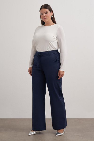 MYLİNE Wide Leg Trousers with Elastic Waist