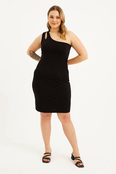MYLİNE One Shoulder Window Detail Dress