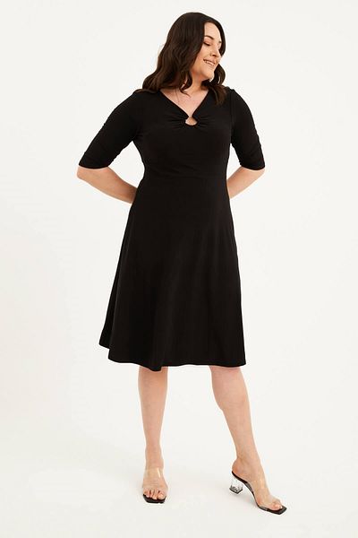 MYLİNE Rochie cu maneca 3/4 cu detaliu inel