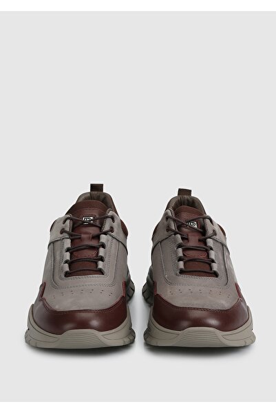 Provoq Gri Deri Erkek Sneaker