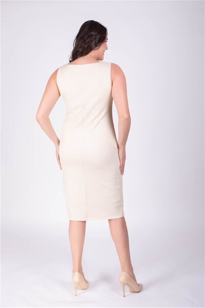 MYLİNE Kolsuz Vucuda Oturan Simli Elbise