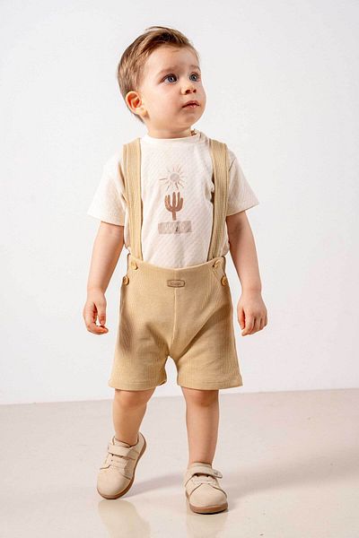 bombe Baby Kids Natural Cotton 2-Piece Set First I Trend Fashion Bottom Top Set